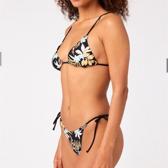 NWT RIP CURL Sun Dance Tri Set in Black Beach Womens Top & Bottom Size Large - Picture 2 of 7